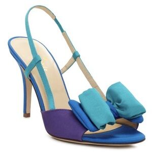 Kate Spade Colorblock Blue And Purple Sling back Heels Sz 9